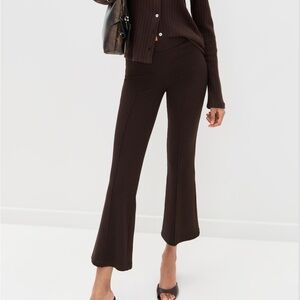 Donni The Rib Kick Flare Pants In Chocolate Brown Small S Women’s Ankle Crop